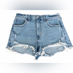 Abercrombie & Fitch The Mom Shorts High Riae Blue Distressed